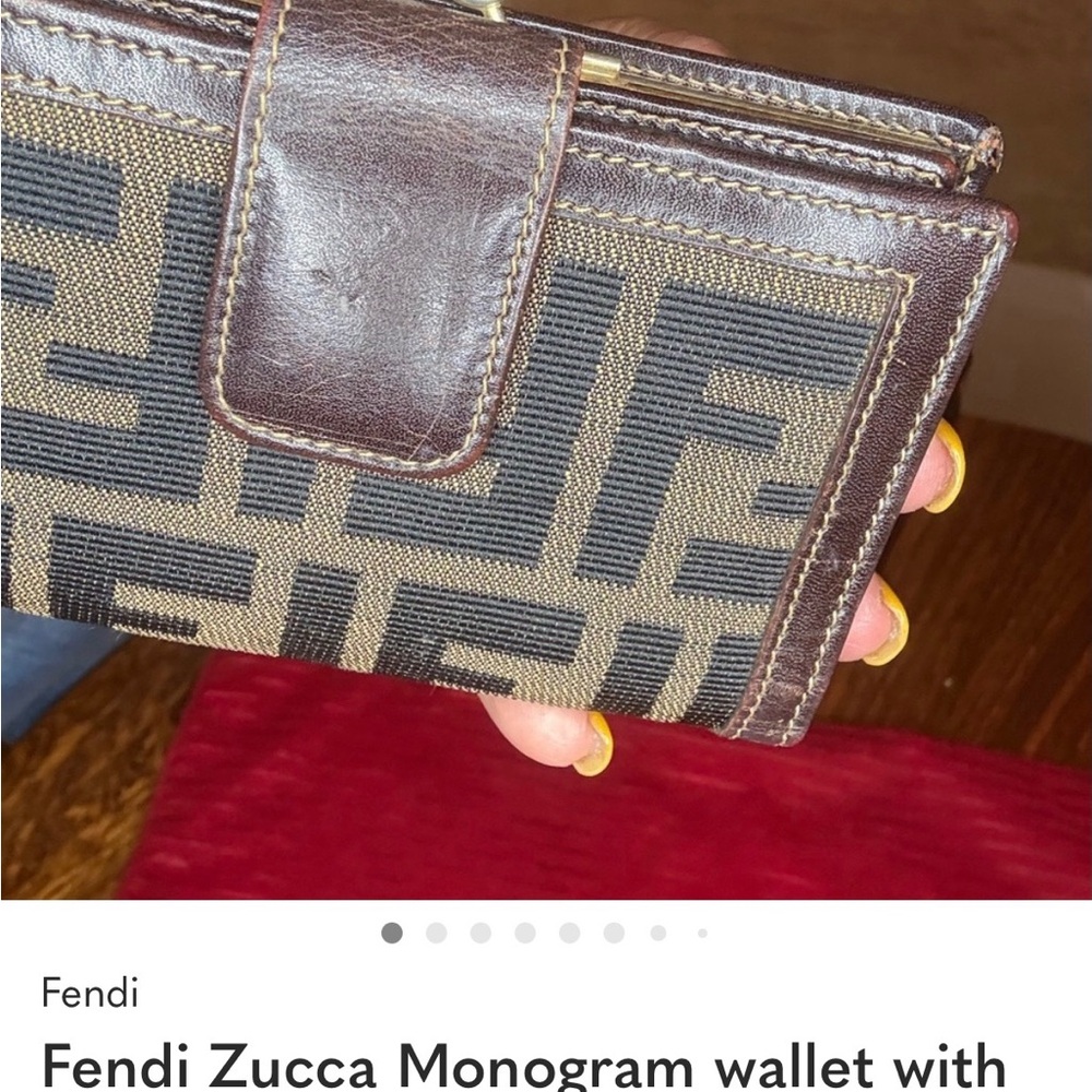 Fendi Brown and Black Zucca Monogram Wallet #60